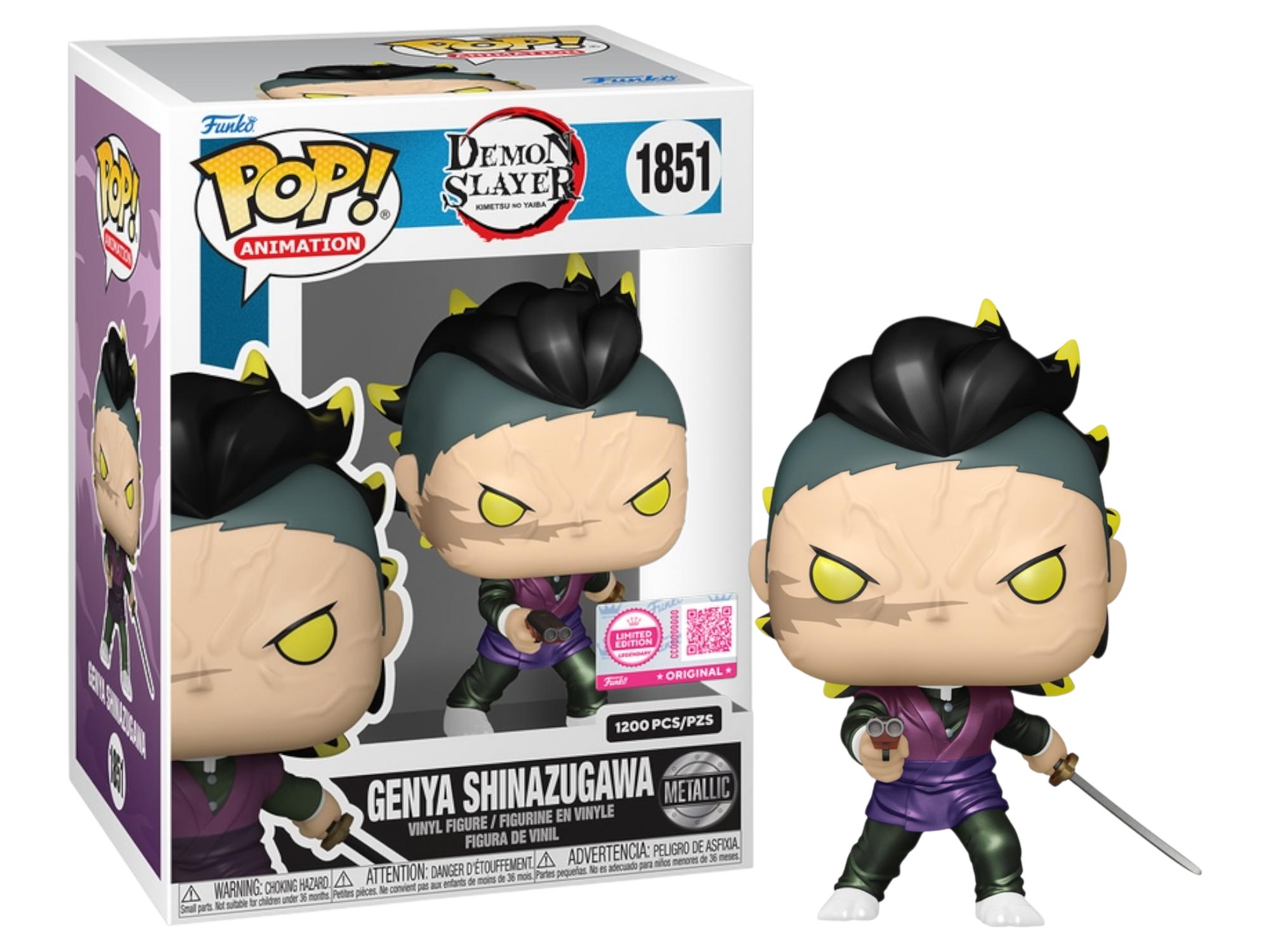POP! Animation: Demon Slayer: Kimetsu no Yaiba - Genya Shinazugawa (Metallic) Limited Edition 1200 Pcs.