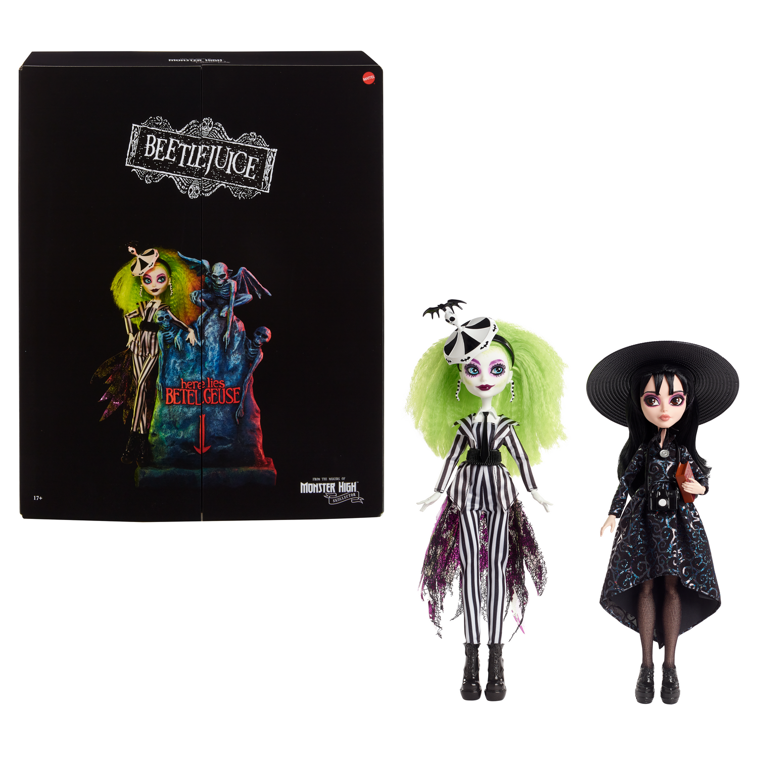 Beetlejuice &amp; Lydia Deetz Monster High Skullector Doll 2-Pack